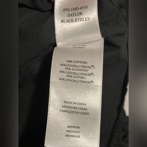 Rails Saylor Black Eyelet Dress Size Medium - Picture 6 of 6